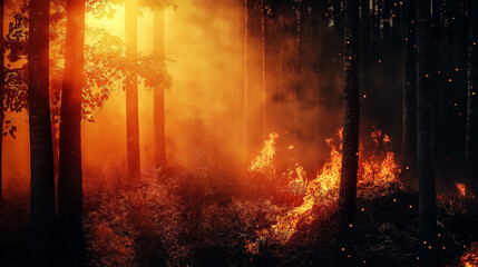 Forest fire.
