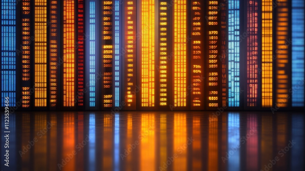 Aufkleber colorful abstract background featuring vertical bars and bright illuminations for use in design proj