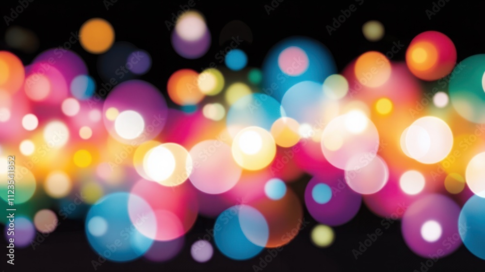 Poster vibrant and colorful bokeh background with soft lights in creative presentation for use in design, a