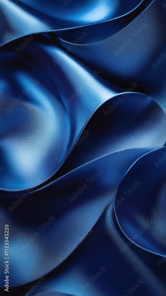 Poster a blue fabric with a pattern of waves. generative ai