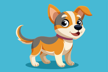 Obraz premium A cute cartoon dog vector art illustration.