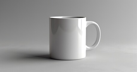 Fototapeta premium A ceramic mug mockup with a plain white background, Generative Ai.