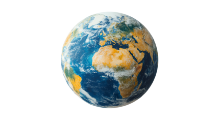 A detailed view of Earth showcasing continents and oceans in vivid colors.