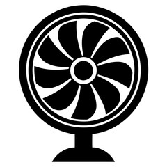 A simple electric fan silhouette clipart illustration, Fan vector art design isolated, vector illustration design