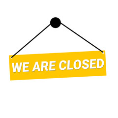 Hanging we are closed label