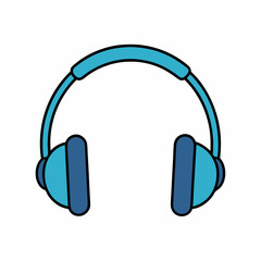 A simple headphone silhouette clipart illustration, Headphone vector art design isolated, vector illustration design