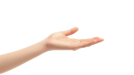 An open hand gesture symbolizing acceptance and readiness to receive.