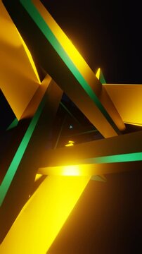 Vertical video of hypnotic neon pulses with geometric forms
