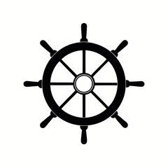 Obraz premium Steering wheel silhouette clipart illustration, Ship wheel vector art design isolated, vector illustration design
