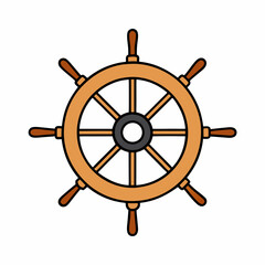 Obraz premium Steering wheel silhouette clipart illustration, Ship wheel vector art design isolated, vector illustration design