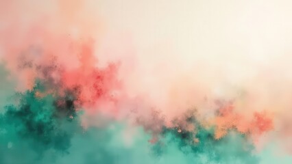 Fototapeta premium Abstract vaporwave textures. Subtle peach and lilac whispers caressed by bright emerald accents, providing a dreamy and perfect visual composition.