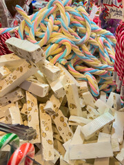 Colorful Sweets and Almond Nougat at Montreux Christmas Market