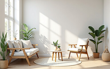 Fototapeta premium Modern Scandinavian Living Room