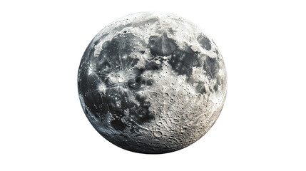 Naklejka premium Realistic depiction of the moon on a black isolated background.