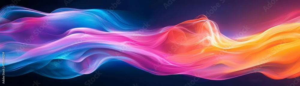 Aufkleber vibrant abstract waves of color flowing together in a dynamic design.