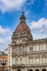 Obraz premium A Coruña is a port city located on a promontory in the region of Galicia (northwestern Spain). It is known for its Roman lighthouse, the Tower of Hercules