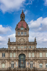 Fototapeta premium A Coruña is a port city located on a promontory in the region of Galicia (northwestern Spain). It is known for its Roman lighthouse, the Tower of Hercules