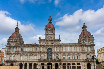 Obraz premium A Coruña is a port city located on a promontory in the region of Galicia (northwestern Spain). It is known for its Roman lighthouse, the Tower of Hercules