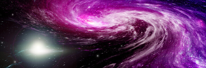 Stars, dust and gas nebula in a far galaxy. © marusja2