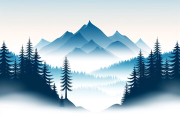 Fototapeta premium Snow-Draped Peaks in Sunlight