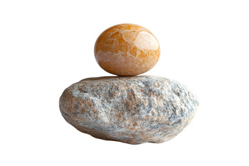 Two smooth stones in a balanced arrangement, symbolizing harmony and tranquility, with a neutral background for focus.