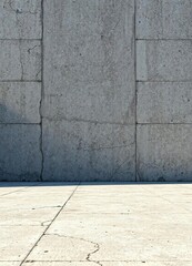 Fototapeta premium Bare concrete ground with subtle grays and shadows, concrete ground, grey