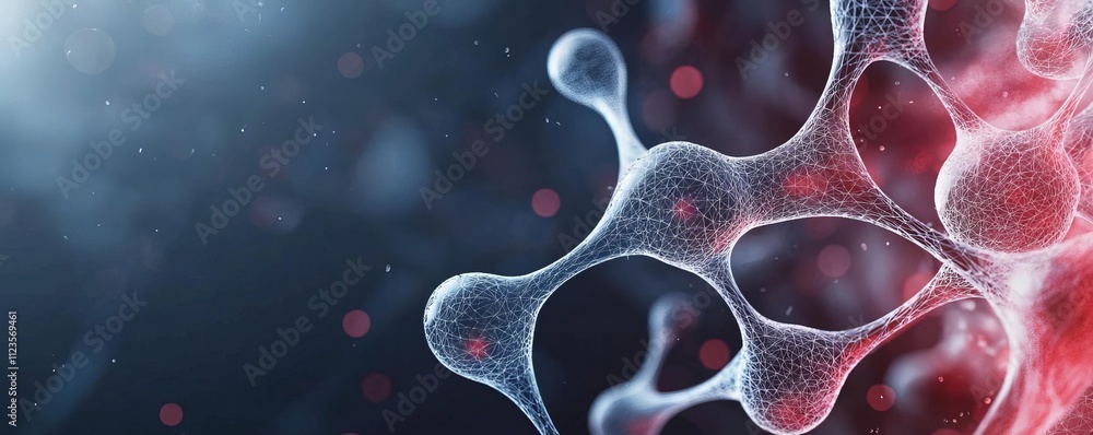 Poster abstract representation of molecular structures showcasing intricate designs.