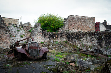 Ruins of the village Oradour-sur-glane, France