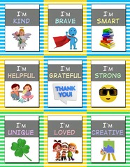 Fototapeta premium Brag Tags: Fun, colorful awards to celebrate achievements and inspire motivation