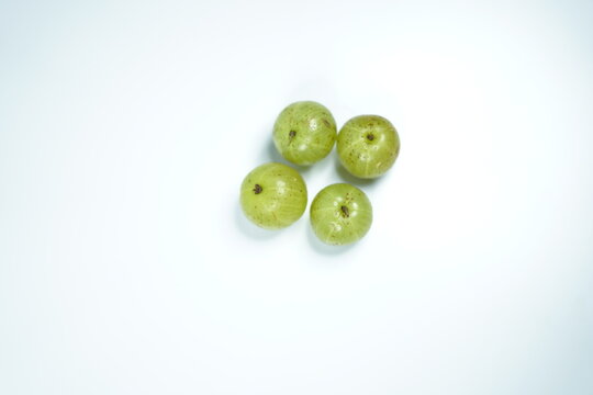 green gooseberry, nelli on a white background