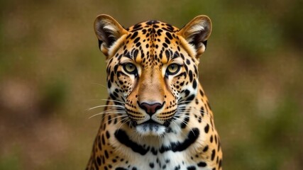 Obraz premium A leopard in the wild is looking at the camera