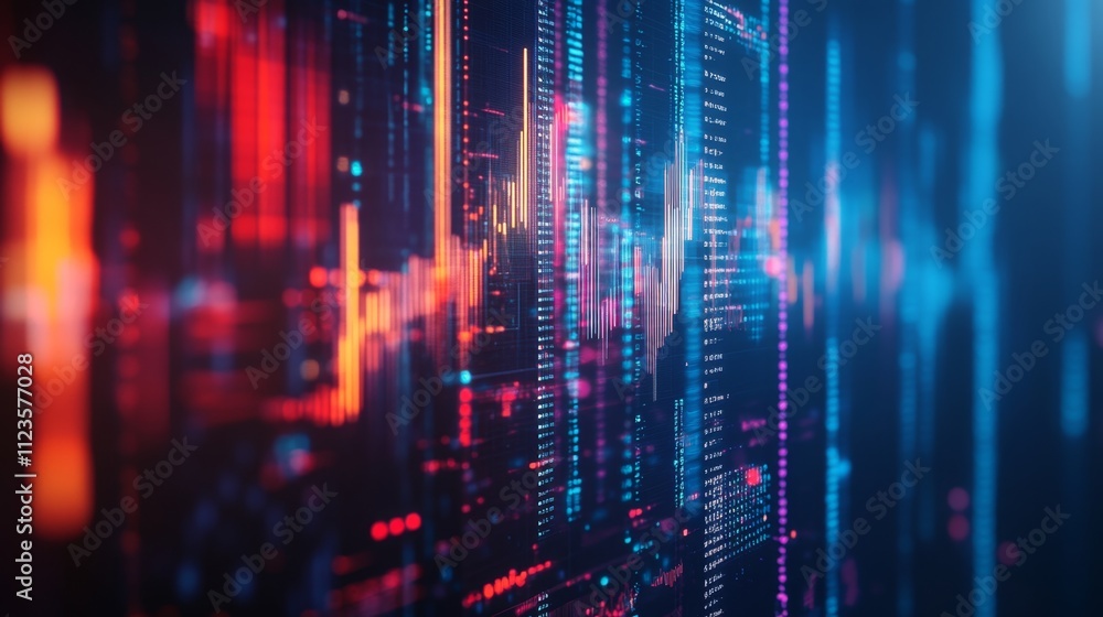 Poster data visualization event digital interface technology innovation high-tech environment close-up view