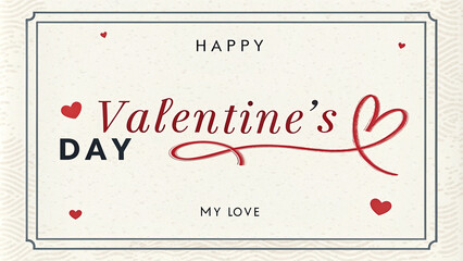 Elegant Valentine's Day Greeting Card Design with Romantic Red Hearts