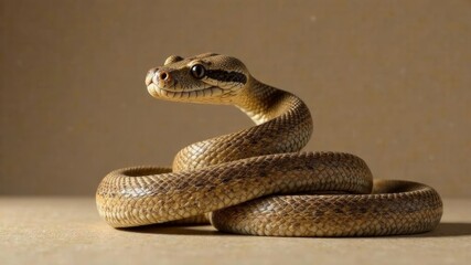 Obraz premium snake face close up khaki color