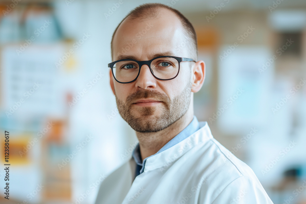 Aufkleber professional looking man in lab coat working in a modern laboratory environment. generative ai