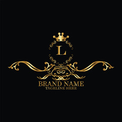 creative  initial  latter l logo design with modern business vector template.  creative isolated l monogram logo design with new latter logo golden color and black background . design of elements 