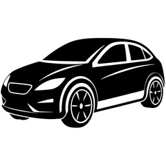 Car silhouette vector and illustration on white background.