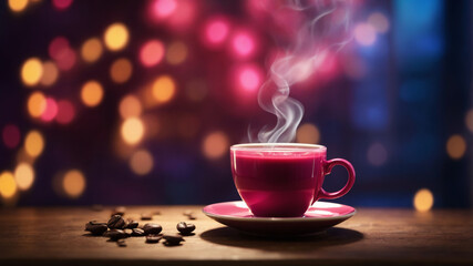 Obraz premium Warm feelings of connection and love shared over a steaming cup in a cozy cafe during a romantic evening