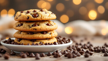 chocolate chip cookies on a plate
