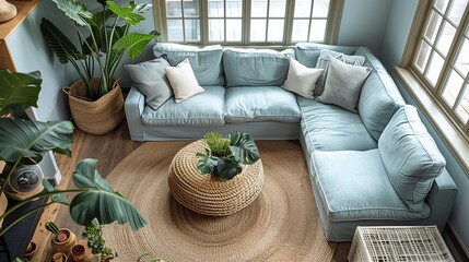 Modern living room with sofa