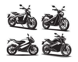 Obraz premium Vector motorcycles bike vehicle silhouette Illustration 