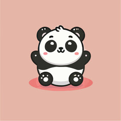 Cute panda character vector, suitable for pamphlet, clothing, packaging and wallpaper designs