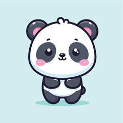 Cute and loving panda character vector © ngentutgajah