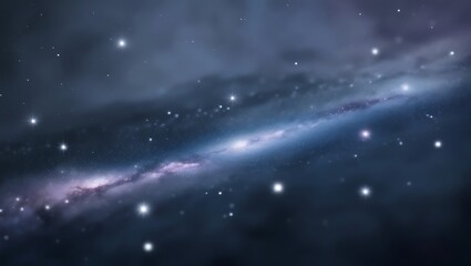 Obraz premium A Stunning View of a Distant Galaxy and Stars