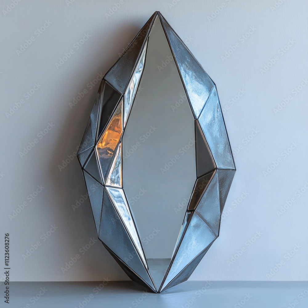 Aufkleber striking geometric mirror features bold angular frame combines metallic finishes and clean lines sho