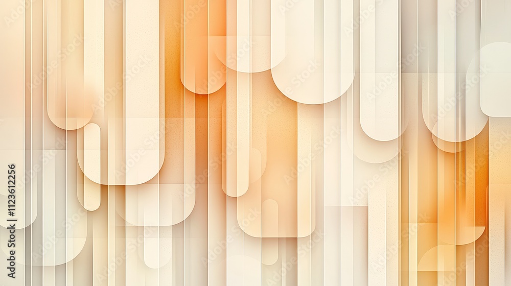 Poster a modern and abstract design featuring soft beige and orange tones, creating a visually appealing ba