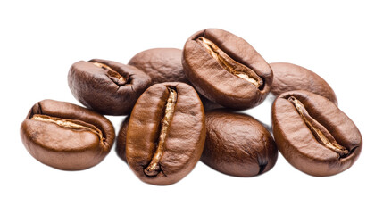 Obraz premium Freshly Roasted Coffee Beans Isolated on White Background