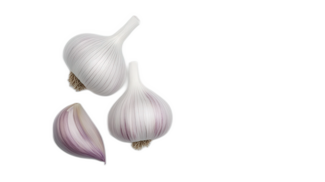 Fresh Garlic Bulbs and Cloves on White Background for Culinary Use