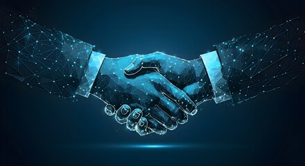 Digital Handshake A Symbol of Collaboration and Connection
