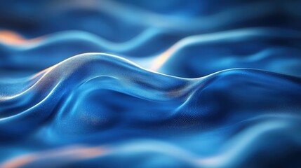 Obraz premium Abstract blue fabric waves, smooth texture, elegant flowing folds, soft light.
